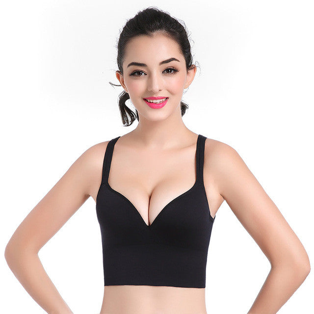 New   Women Push Up Wire Free Padded Bras Female Anti-shock Seamless Fitness Workout Bra For Women Girls #04 GS