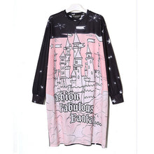 New  Women Fashion Brand Personalized Star Castle Print T Shirt Plus Size Tops Casual Woman O-Neck Full Sleeve t-shirt GS