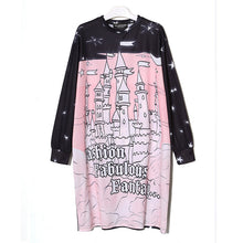 New  Women Fashion Brand Personalized Star Castle Print T Shirt Plus Size Tops Casual Woman O-Neck Full Sleeve t-shirt GS