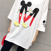 New  Women Summer Fashion Tops Cartoon "M" Letter Print T Shirt Plus Size Casual Woman O-Neck Short Sleeve t-shirt 72487 GS