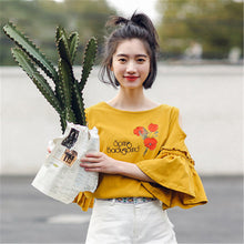 New  Women Summer T Shirt Fashion Tops Female T-shirts Embroidery Hollow out Three Quarter Sleeve t shirts Plus Size GS