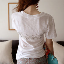 New  Women T shirts Fashion T-shirt Woman V-neck Short Sleeve Angel wings Diamond Bling Female Tops Plus Size t shirt 72538 GS