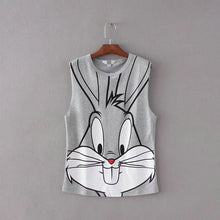 New Arrival  Summer Women T Shirt Wild O Neck Sleeveless T-shirt Fashion Character Print Female Casual Tops Tees 71237 GS