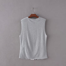 New Arrival  Summer Women T Shirt Wild O Neck Sleeveless T-shirt Fashion Character Print Female Casual Tops Tees 71237 GS