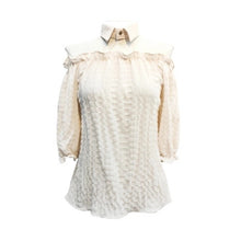 New Arrival  Women Shirts Sexy Chiffon Blouse Half Sleeve Shirt Hanging neck Blouses Woman Tops Plus Size 72723 GS