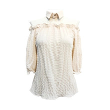 New Arrival  Women Shirts Sexy Chiffon Blouse Half Sleeve Shirt Hanging neck Blouses Woman Tops Plus Size 72723 GS