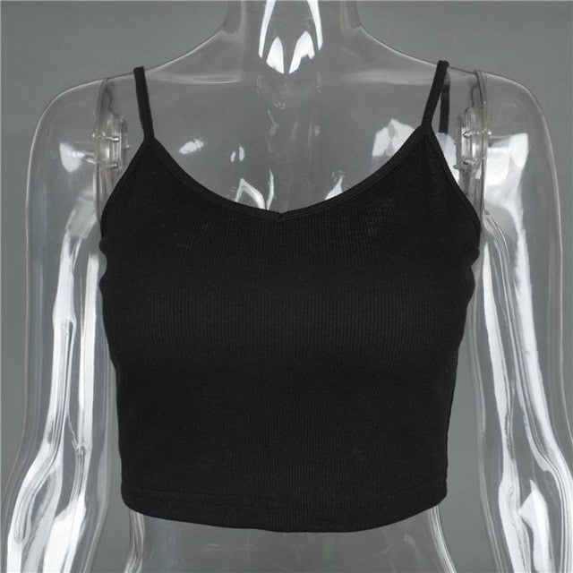 New Arrival Cami Top Korean Fashion   Female Sexy V Neck Plain Black Strap Women Camis Tank Tops Camisole #1122 GS