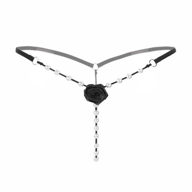 New Arrival Sexy Womens Underwear Pearl Flower G String And Thongs Sollid Low Waist G String Ladies Panties lenceria sexy mujer GS