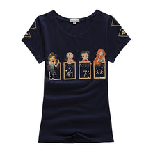 New Arrival Women T ShirtCarton Print O-Neck Short Sleeve Summer Women t-shirt Fashion Women Diamond Bling Tops Plus Size 71905 GS
