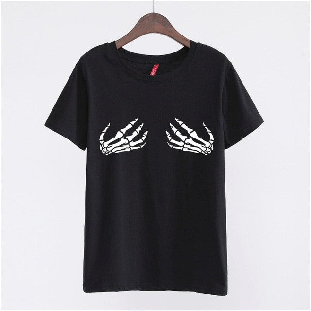 New Arrivals  Fashion Women Plus Size T shirts Finger Print t-shirt Women Top Short Sleeve Female tops 72576 GS