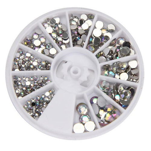 Round 3D Acrylic Nail Art Gems Crystal Rhinestones DIY Decoration Wheel Acrylic Material Anne GS