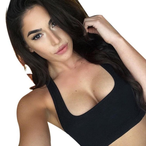 New Fashion Crop Tops Women Short Workout Fitness Top Crop Black  Sleeveless Tank Top Women Haut Femme Sexy  YE GS