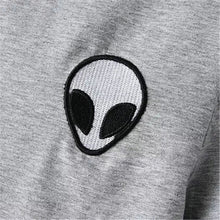 New Fashion European Style Women T-shirt  Summer O-neck Short Sleeve Embroidered Alien T Shirts Female Harajuku Tops 31405 GS