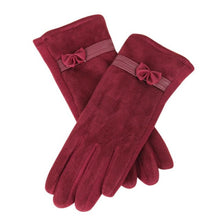 New Fashion Suede Elegant Women Gloves  Warm Driving Soft Wrist Bow Gloves Female Mittens guantes mujer  #1207 GS
