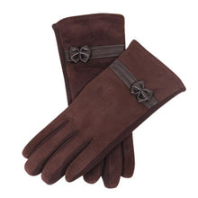 New Fashion Suede Elegant Women Gloves  Warm Driving Soft Wrist Bow Gloves Female Mittens guantes mujer  #1207 GS