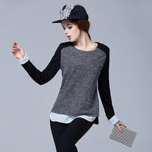New Fashion Women Blouses Chiffon Knitted Patchwork Long Sleeve Thick Shirt Blusas Femininas Plus size Tops 70065 GS