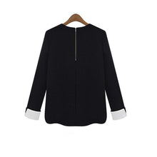 New Fashion Women Blouses Chiffon Knitted Patchwork Long Sleeve Thick Shirt Blusas Femininas Plus size Tops 70065 GS