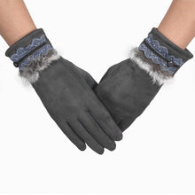 New Fashion Women Elegant Gloves For  Spirng  Warm Soft Cotton Faux Fur Wrist Gloves Female Gants GS