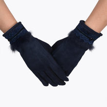 New Fashion Women Elegant Gloves For  Spirng  Warm Soft Cotton Faux Fur Wrist Gloves Female Gants GS