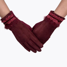 New Fashion Women Elegant Gloves For  Spirng  Warm Soft Cotton Faux Fur Wrist Gloves Female Gants GS