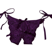 New Sexy Lace G-String For Women Open Crotch Bownot Solid Underwear Lady's Thongs And Pantes Lace Underpanties Lingerie 1215# GS