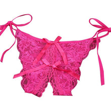 New Sexy Lace G-String For Women Open Crotch Bownot Solid Underwear Lady's Thongs And Pantes Lace Underpanties Lingerie 1215# GS