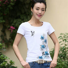New Summer  Women Korean Style T Shirt Loose Butterfly Print T-Shirt Fashion Short Sleeve Plus Size Top 71647 GS