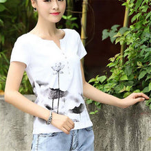 New Summer  Women Korean Style T Shirt Loose Butterfly Print T-Shirt Fashion Short Sleeve Plus Size Top 71647 GS