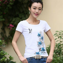 New Summer  Women Korean Style T Shirt Loose Butterfly Print T-Shirt Fashion Short Sleeve Plus Size Top 71647 GS