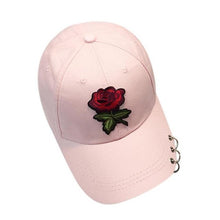 New  Women  Casual Baseball Cap Flower Embroidery Hat Cap Pink Black White Snapback Hats Women Men #01 GS