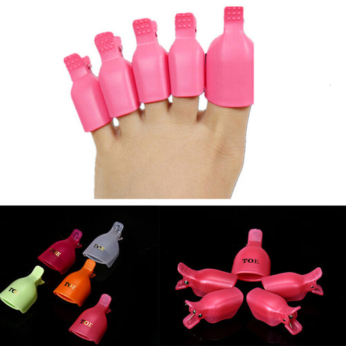 5Pcs/lot Toenail Soak Off Clip Caps Gel Nail Art Tips Reusable Clamp Remover For artificial nail remova Anne GS
