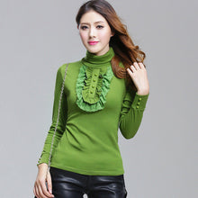 New Turtleneck Ruffles Knitted Pullover Plus Size Casual Slim Pullover For Women  Autumn Winter sweater S-4XL 9678 GS