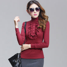 New Turtleneck Ruffles Knitted Pullover Plus Size Casual Slim Pullover For Women  Autumn Winter sweater S-4XL 9678 GS