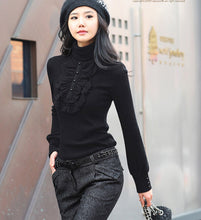 New Turtleneck Ruffles Knitted Pullover Plus Size Casual Slim Pullover For Women  Autumn Winter sweater S-4XL 9678 GS