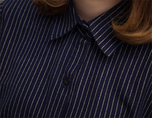 New Women Shirt  Long Sleeves Stripe Blouses With Bowknot Decoration Ladies Loose Stripe Tops Shirt Plus Size 5XL 33053 GS