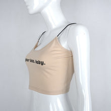 New Women T shirts Sexy Crop top Woman Club Letter Print O-neck Tops Short Sleeveless Female Plus Size Sling t shirt 72505 GS