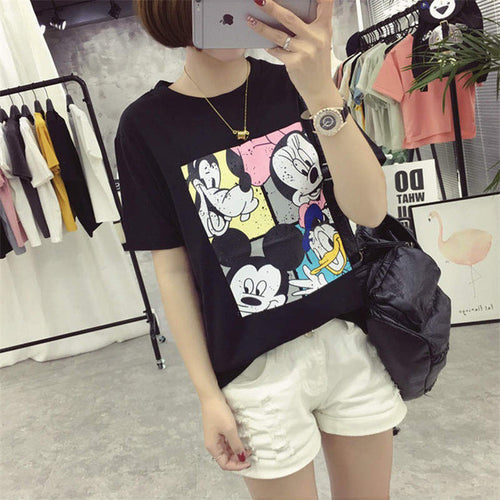 New Women's T-shirt  Cute Cartoon Animal Printing Tops Tee Women/girl Summer Casual Tee Tops Clothing 33025 GS