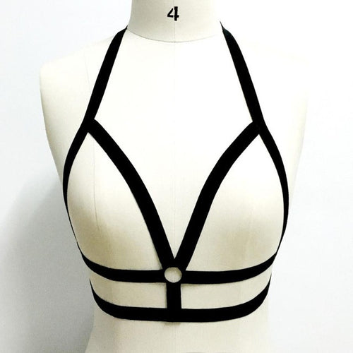 New sexy Goth Lingerie elastic sexy bra Hollow Out Strappy SexY Body belt Bras   #63 GS
