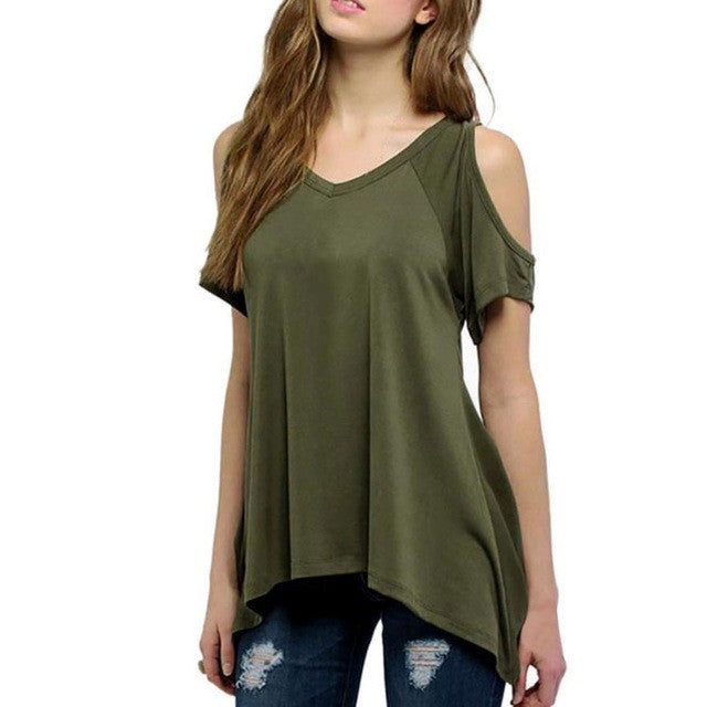 Off Shoulder Tops   Women T Shirts Fashion Casual T-Shirt Women Sexy Fashion Top Tees Camisetas Mujer YW GS