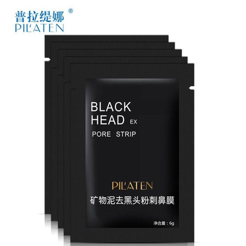 PILATEN 10pcs Blackhead Remover Black Mud Deep Cleansing Purifying Peel Acne Face Mask Strawberry nose oily skin Anne GS