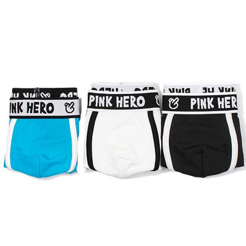 PINK HEROES 3Pcs High Quality Mens Boxers Soft Cotton Underwear Shorts Men Boxers Underpants calzoncillos hombre boxer marc #23 GS