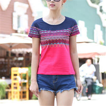 Plus Size S-4XL  New Korean Women T Shirt Slim O-neck Cotton Short-sleeved T-shirt Female Retro Fashion Printed Top 31110 GS