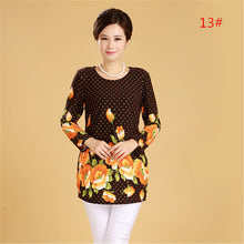 Plus Size XL-5XL Women T Shirt Fashion Flowers Print Long Sleeve T-shirt  New T Shirts Female Loose Casual Tops Tide 31669 GS