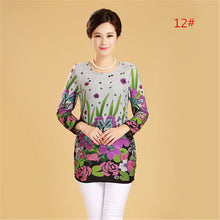 Plus Size XL-5XL Women T Shirt Fashion Flowers Print Long Sleeve T-shirt  New T Shirts Female Loose Casual Tops Tide 31669 GS
