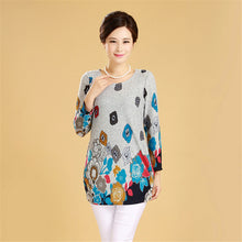 Plus Size XL-5XL Women T Shirt Fashion Flowers Print Long Sleeve T-shirt  New T Shirts Female Loose Casual Tops Tide 31669 GS
