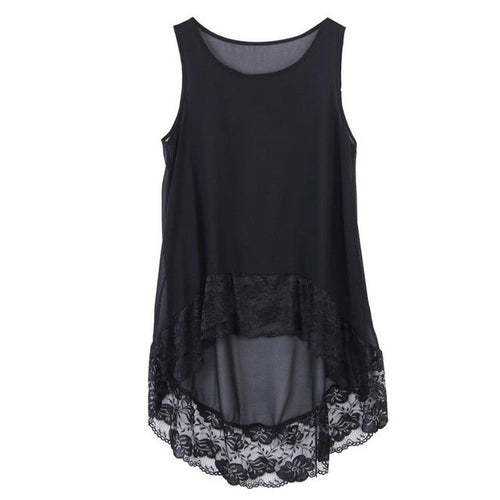 Plus Size XL-6XL Chiffon Tank Tops Women  Sleeveless Black Blouse Ladies Sexy Casual Loose Over Size Vest Tops Female #25 GS