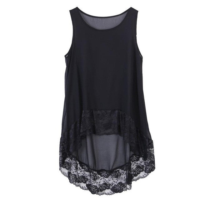 Plus Size XL-6XL Chiffon Tank Tops Women  Sleeveless Black Blouse Ladies Sexy Casual Loose Over Size Vest Tops Female #25 GS