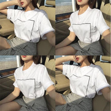 Quadrate Geometric Print T-shirts New  Women Summer T Shirt Fashion Tops Female Short Sleeve t shirts Plus Size 72666 GS
