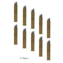 Realer Safe durable 50Pcs 12Pins Permanent Makeup Eyebrow Tattoo Blades Microblading Needles Anne GS
