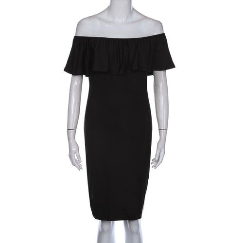 Ruffle Off Shoulder Womens Dresses Night Club Wear Bodycon Slim Sleeveless Ladies Dresses vestidos mujer  Fashion  #63 GS